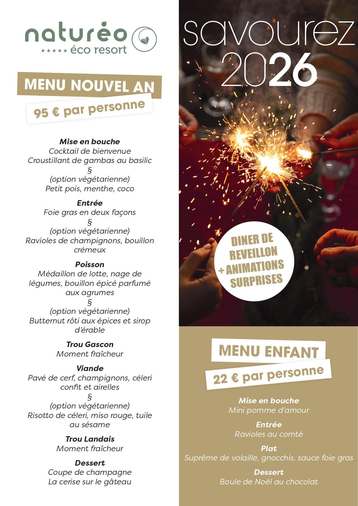 menu nouvel an 2026 naturéo